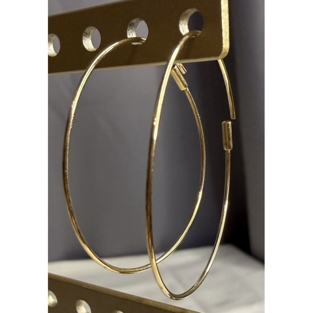 14K Yellow Gold Hoop Earrings 1.5 Inches Endless